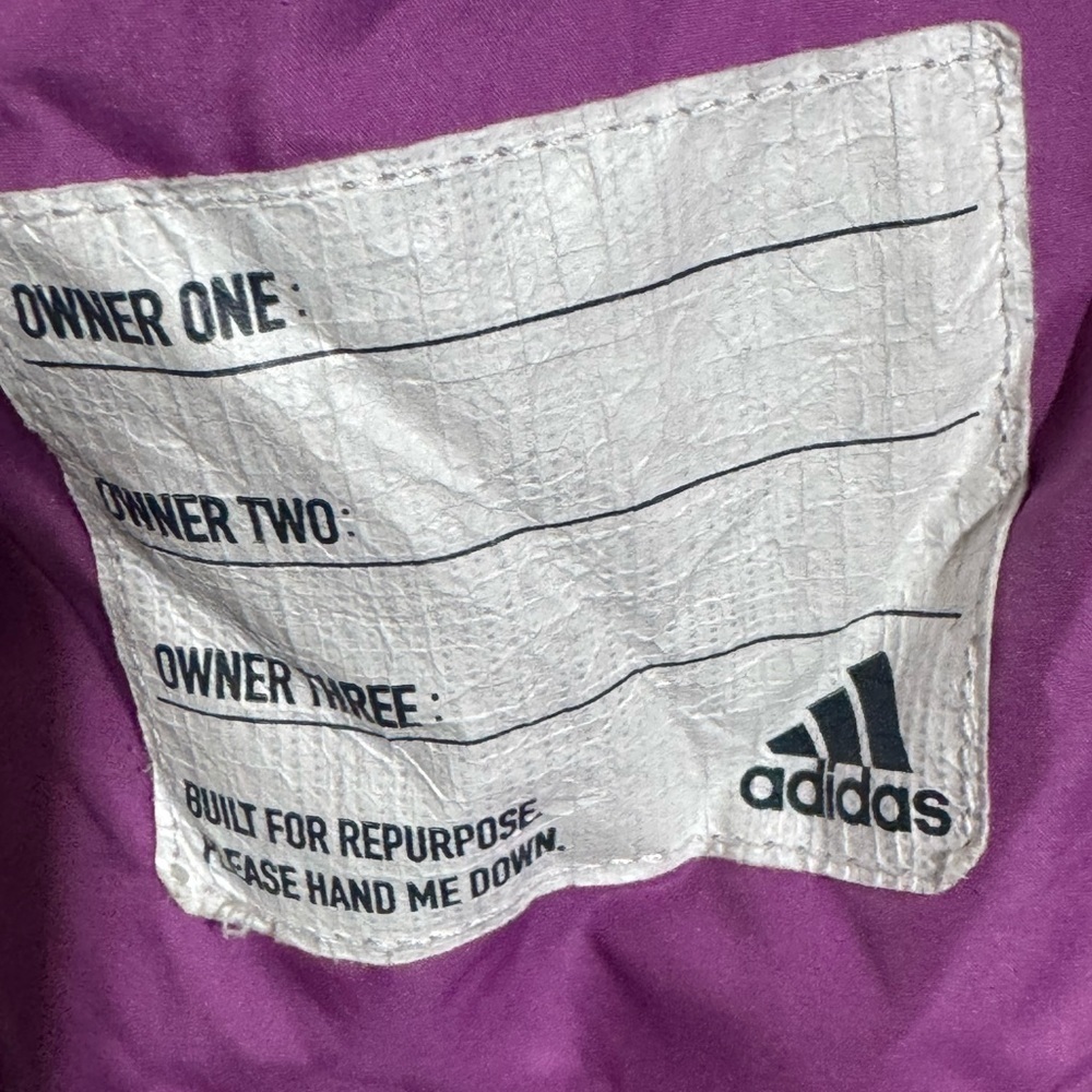 Adidas Kids Purple Gradient Puffer Hooded Jacket Size Medium 10/12 - Picture 6 of 11